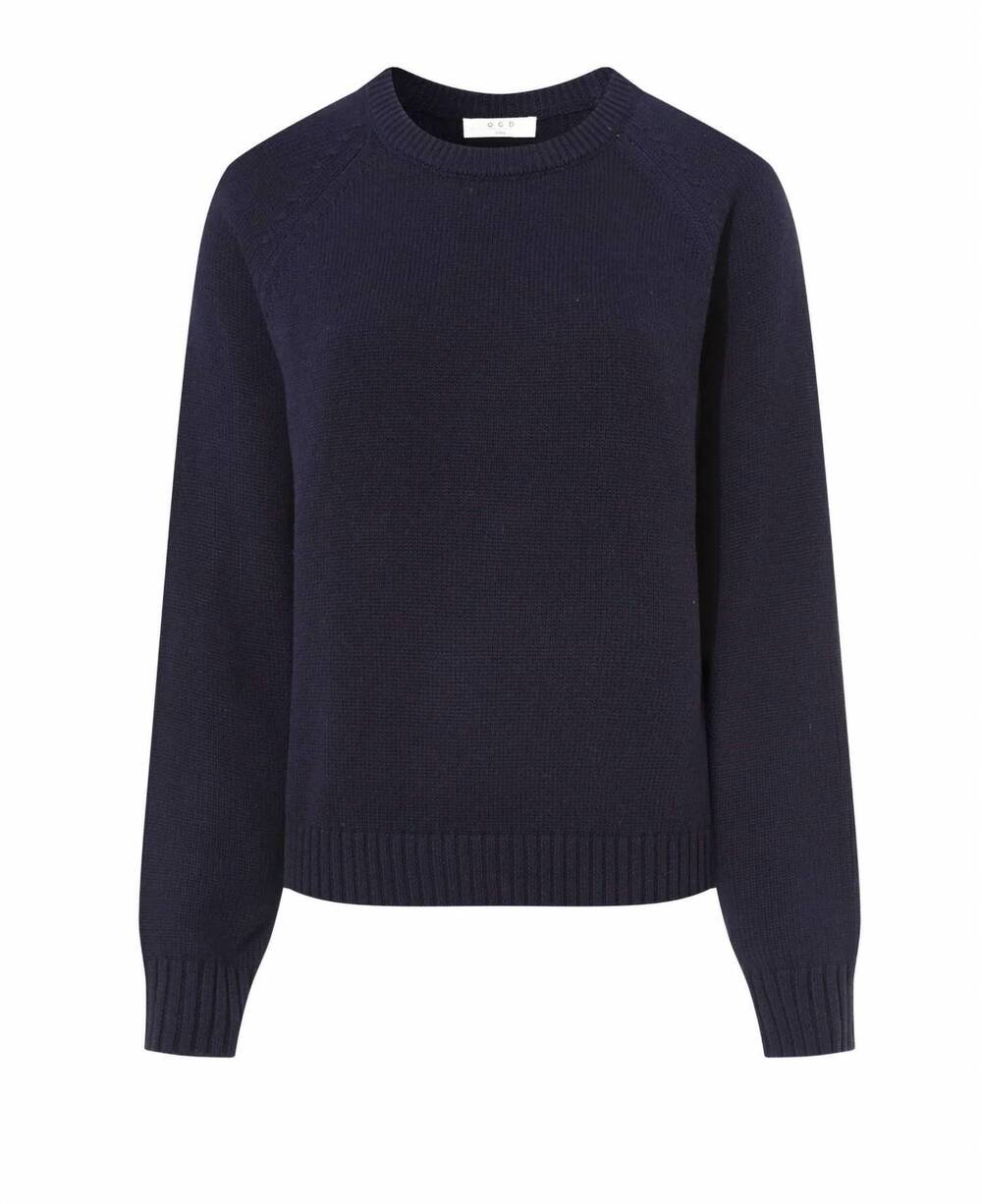NEW ONE GREY DAY women's ashby cotton crew neck sweater in black